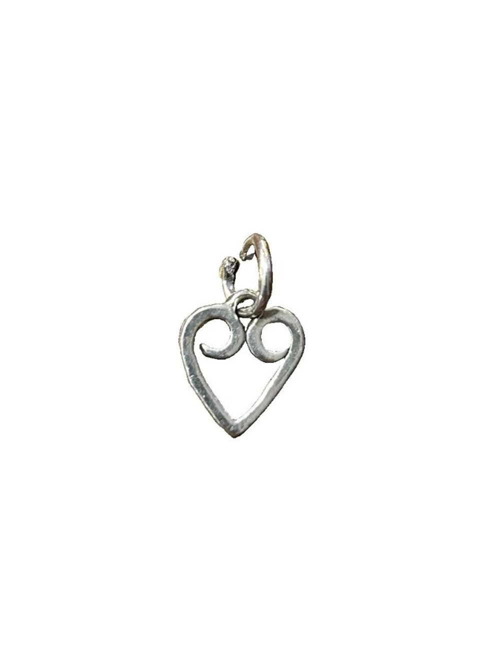 James Avery Retired Sterling Silver Scroll Heart cut loop